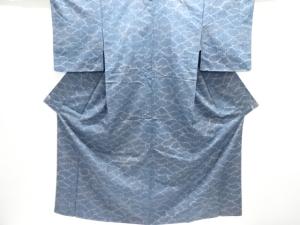 未使用品　抽象模様織り出し手織り節紬着物